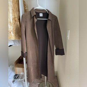 Zara brown suede trench coat size small